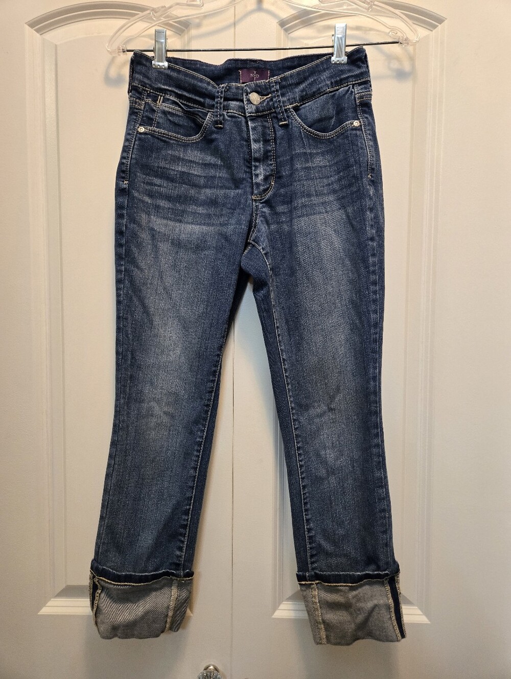 NYDJ Women's Petite Ankle With Lift & Tuck Technology Blue Women’s Cuffed Jeans